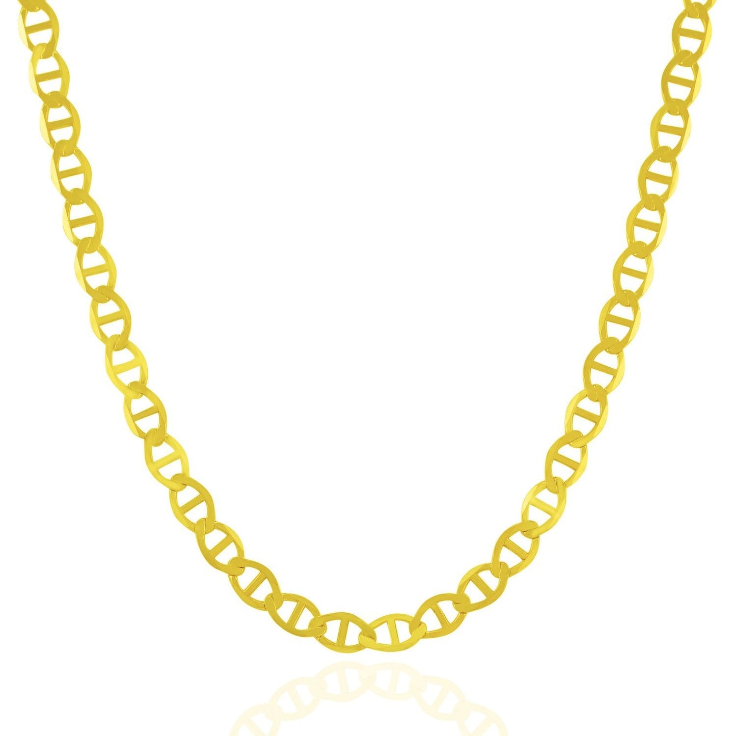 Cadena de eslabones marineros de 5.5 mm en oro amarillo de 10k