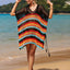 Cutout Striped Cover-Up with Tassel - Korvel