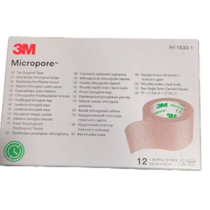 Cinta Quirúrgica 3M Micropore Beige 1" x 10 yd - 12 Contenido