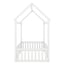 Twin Size Wood House Bed with Fence and Door, White - Korvel