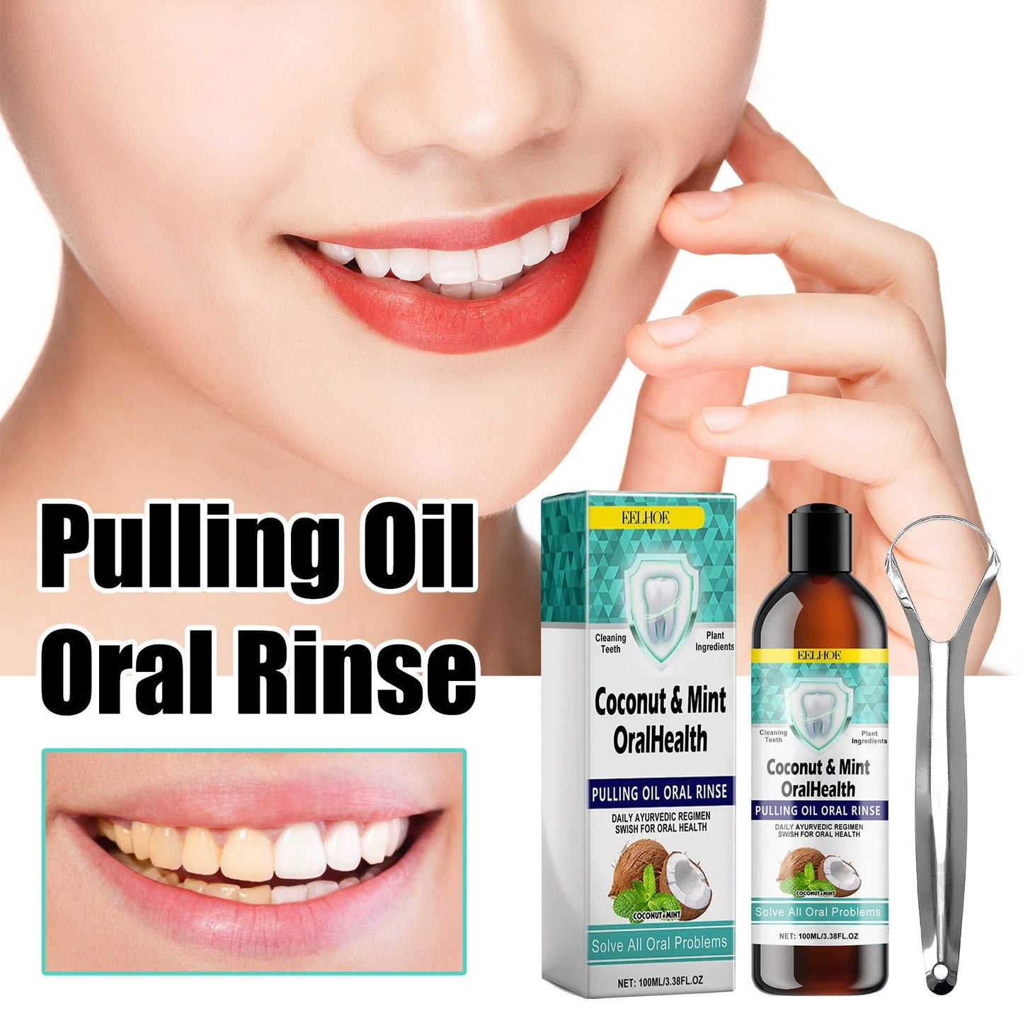 EELHOE Coconut Oil Mouthwash - Fresh Breath & Clean Mouth