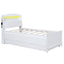 Cama Plataforma Elegante de Tamaño Twin con Almacenamiento y Cabecera LED