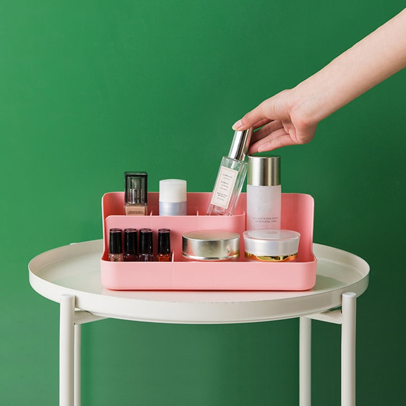 1pc Desktop Sundries Finishing Container Cosmetic Storage Partition Box Makeup Holder Stand Toiletries Plastic Case Organizer - Korvel