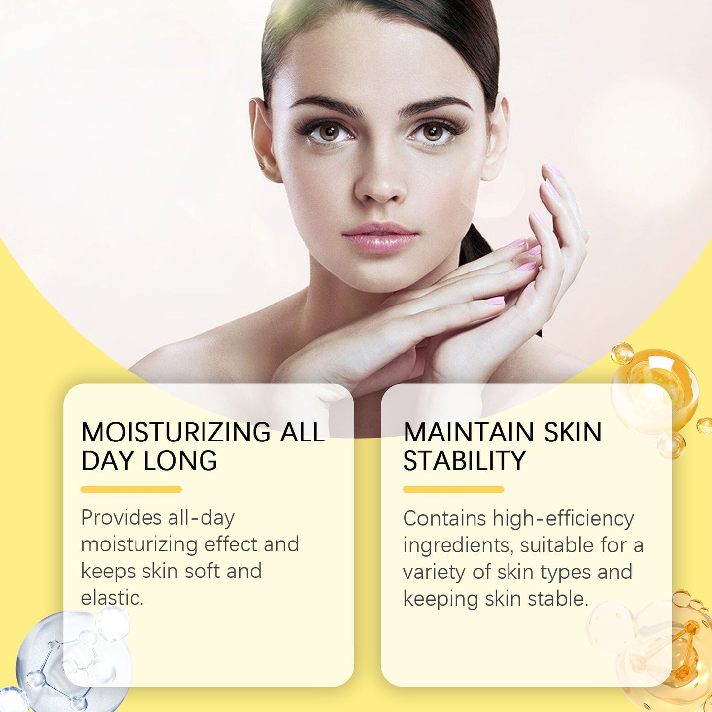 Sérum facial éclaircissant pour hydratation et fermeté