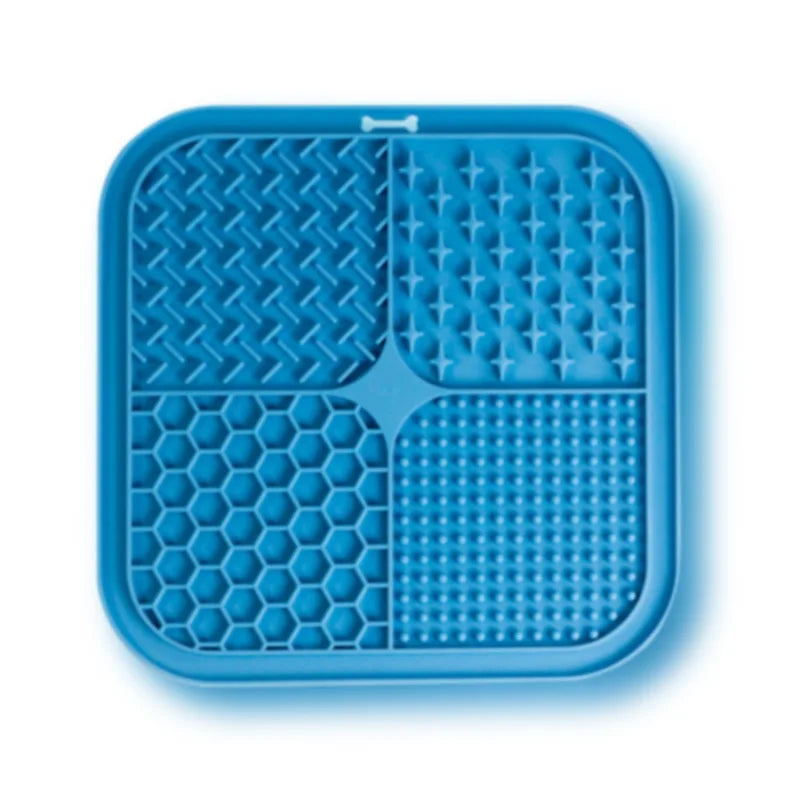 Pet Licking Mat Silicone Pet Food Suction Cup Licking Mat Slow Feeding Mat Anti-choking Slow Food Basin - Korvel