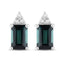 Pendientes de 1.25 quilates de turmalina verde y diamante en oro blanco de 14 quilates