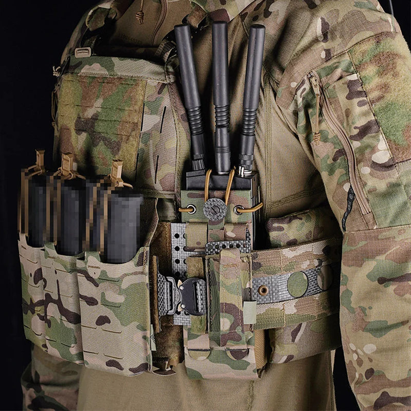 Tactical Universal Radio Pouch MPU5 PRC163 152 148 PTT Holder Bag Walkie-talkie Storage Pack - Korvel