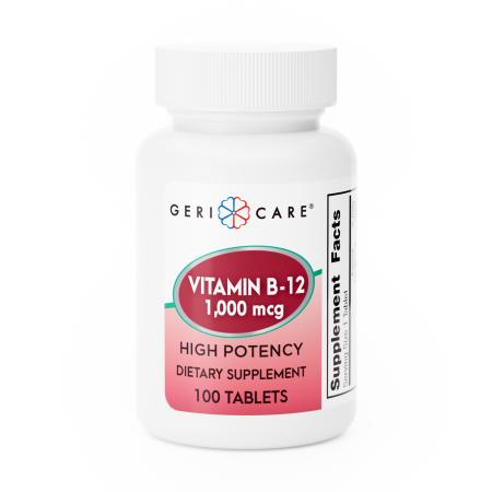 Geri-Care Comprimés de Vitamine B12 1000mcg - 100 Comptes