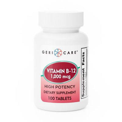 Geri-Care Vitamin B12 Tablets 1000mcg - 100 Count