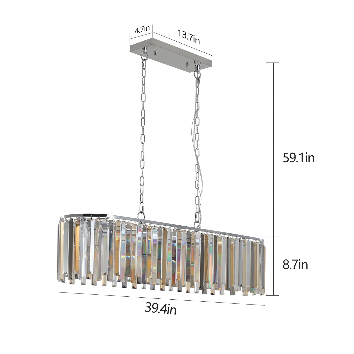 Modern Oval Crystal ceiling chandelier Luxury Home Decor Light Fixture - Korvel