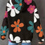 Floral Print Textured Drawstring Hoodie