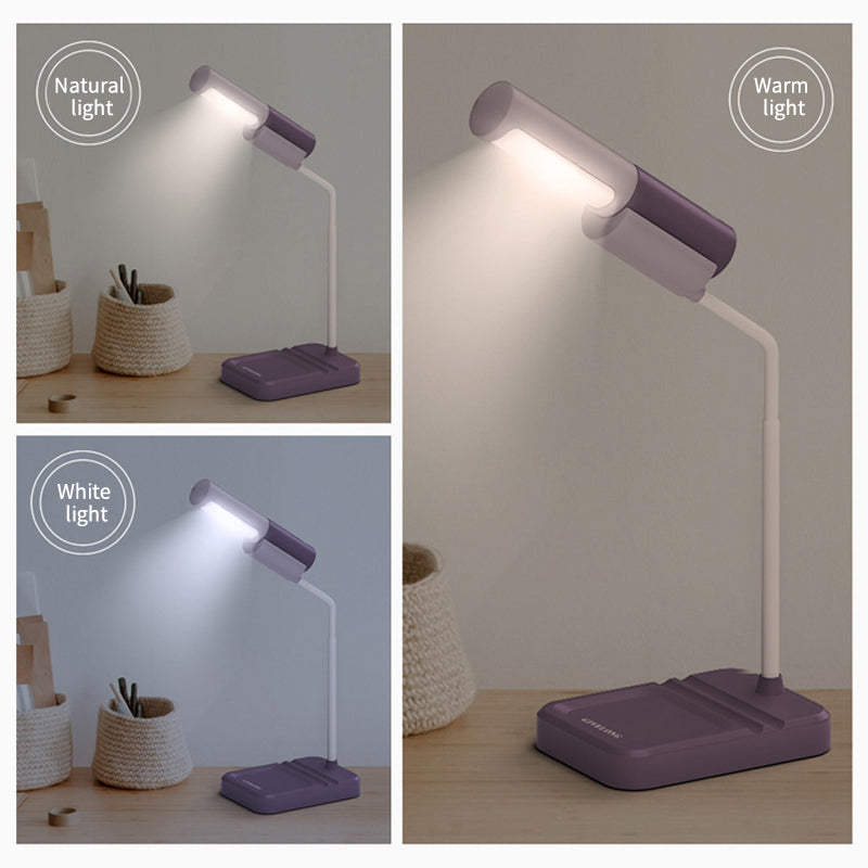 New LED Simple Eye Protection Desk Lamp USB Rechargeable Infinitely Variable Light Student Reading Desktop Small Desk Lamp - Korvel