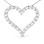 .925 Sterling Silver Diamond Open Heart Pendant Necklace