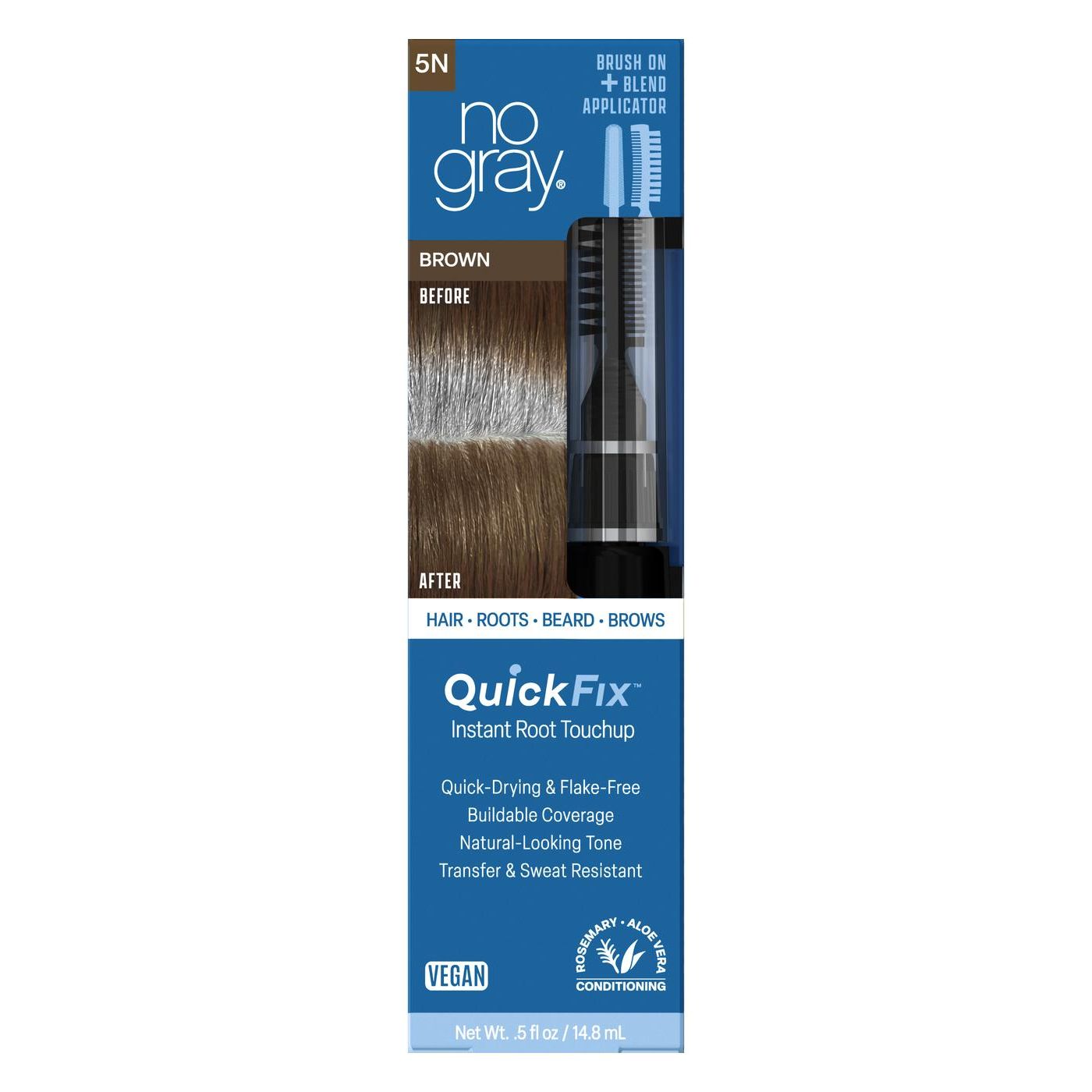 No Gray Quick Fix Brush On Instant Root Touchup - Brun