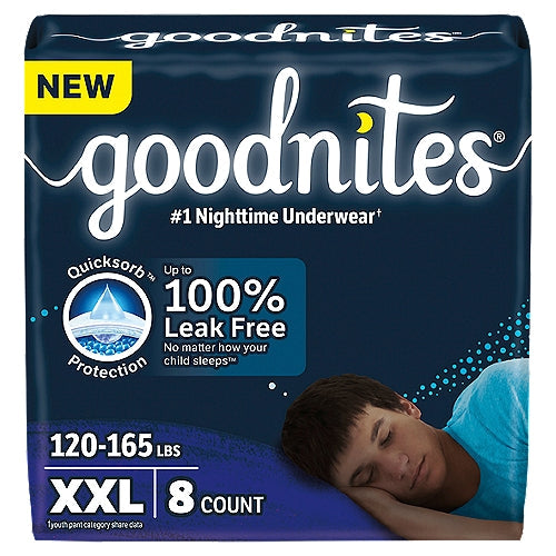 Sous-vêtements Goodnites pour la nuit pour garçons - XX-Large (8 unités)
