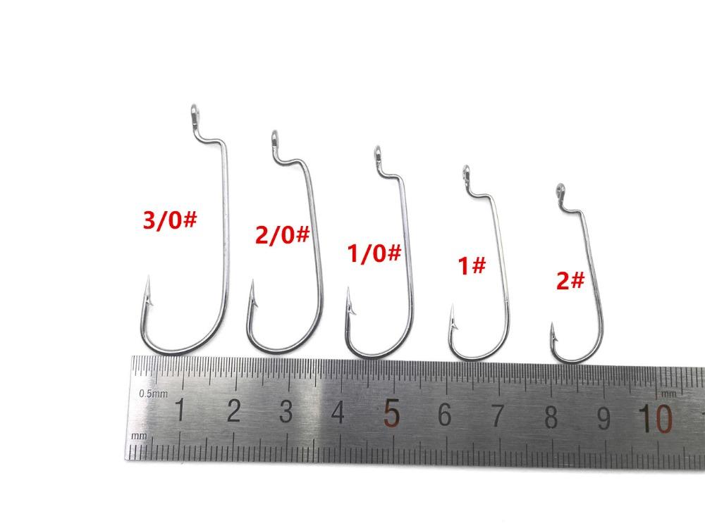 Rompin 100pcs/box 2#-3/0# 5 size Jig head HookSingle Fishing Hooks - Korvel