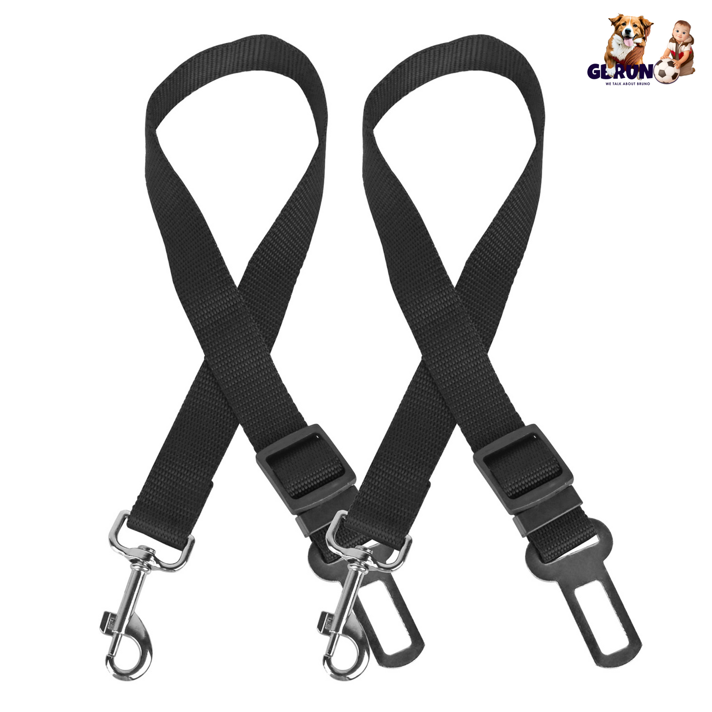 Ceinture de sécurité pour chien GBruno sans les mains - Pack de 2