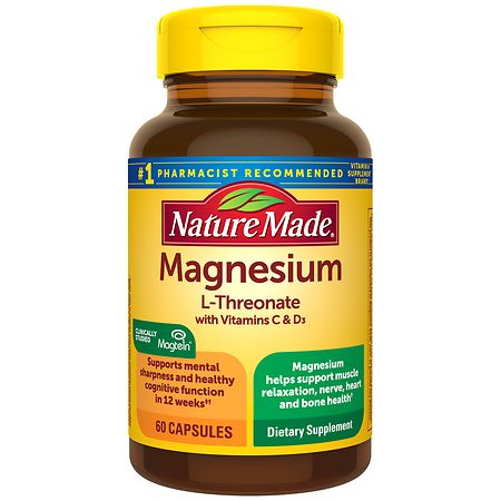 Nature Made Magnesio L-Treonato con Vitamina C y D3 Cápsulas - 60ct