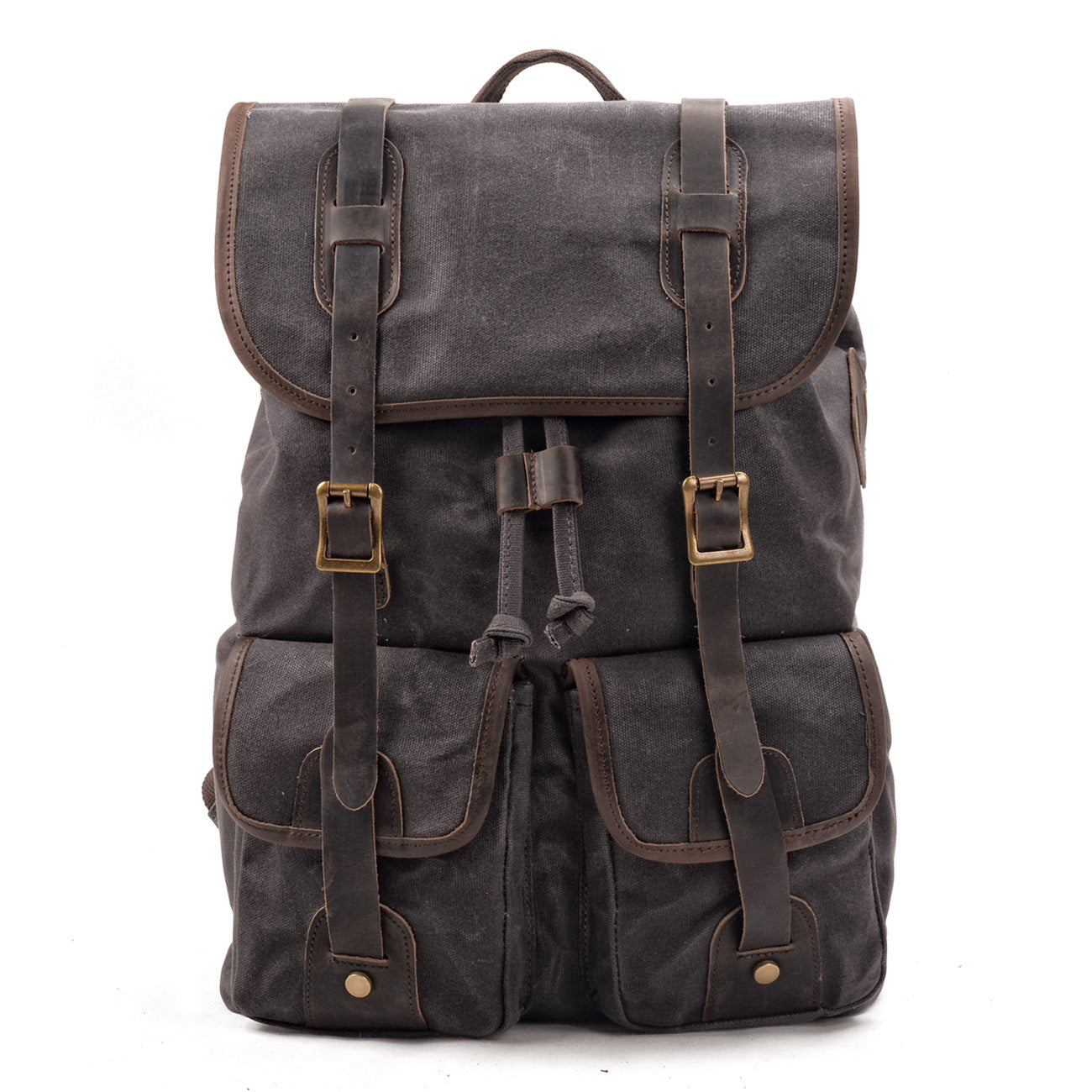 Mochila de Viaje Premium con Acentos de Lona y Cuero