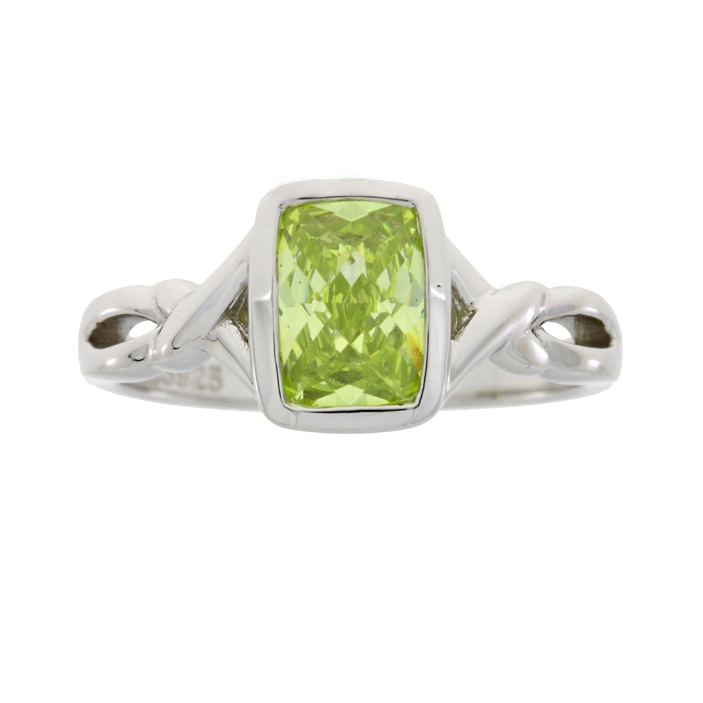Anillo de Zirconio Cubico Natural en Plata Esterlina