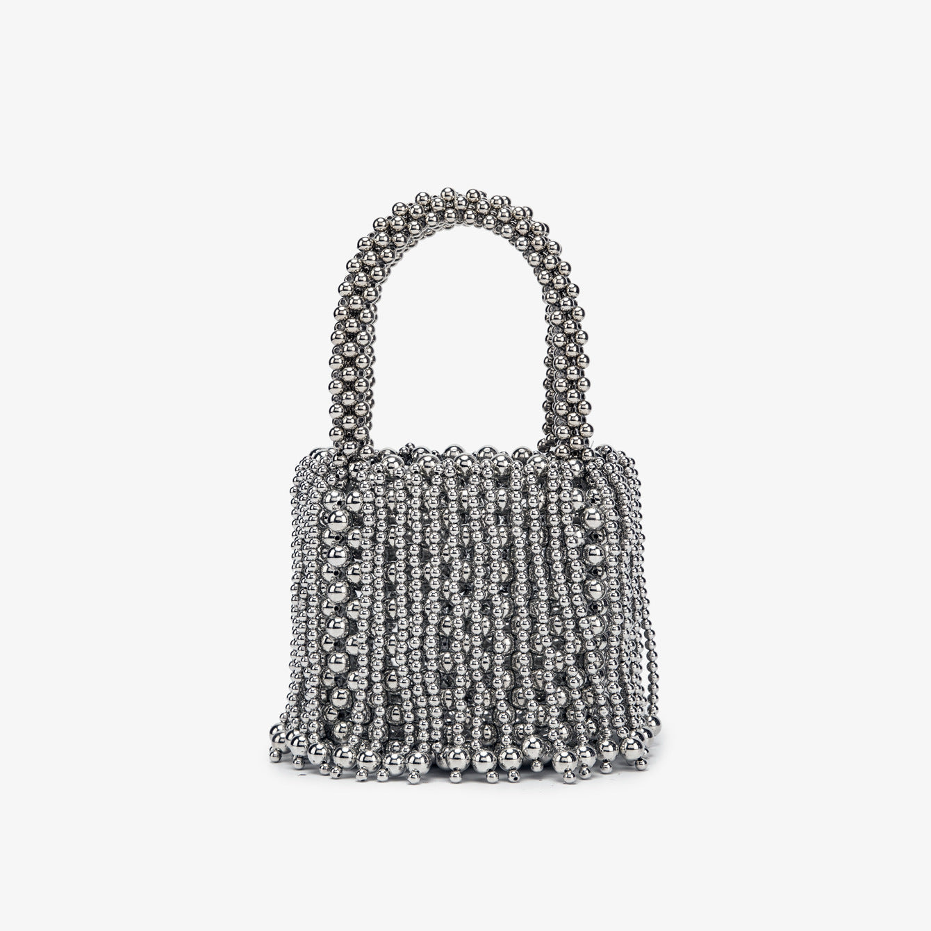 Dual-Color Amber Acrylic Cat-Eye Bead Hand-Braided Bag