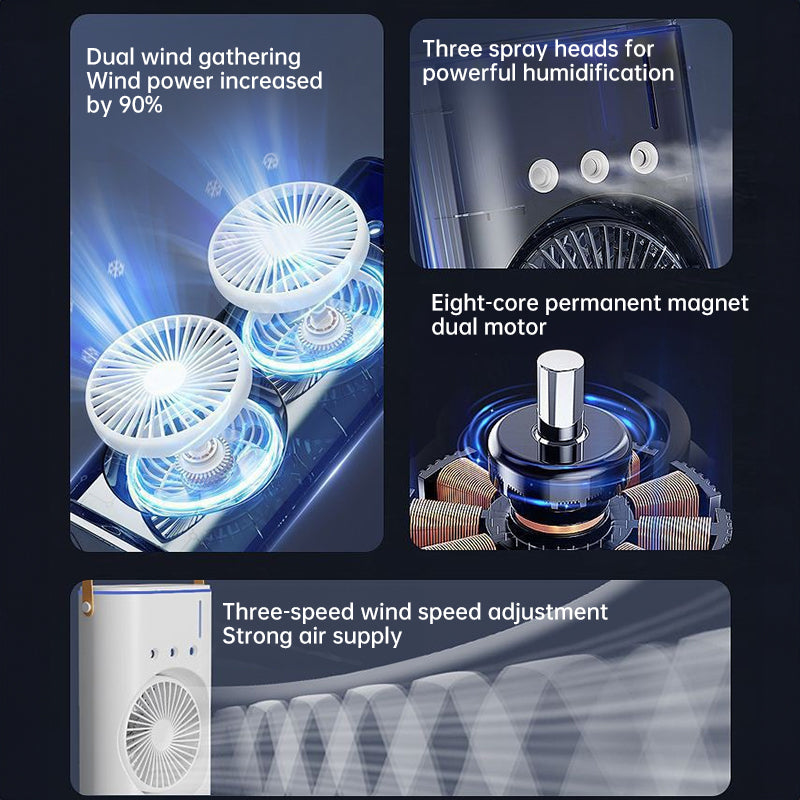 Rechargeable Portable Mini Fan with Spray Cooling