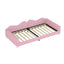 Twin size Upholstered Daybed, Sherpa Fabric Sofabed with Cloud-Shaped Backrest, No Box-spring Needed, Pink - Korvel