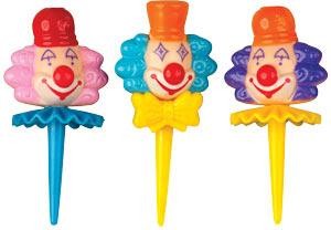Clown Head Picks - Ruffles & Bowties - 48 Count