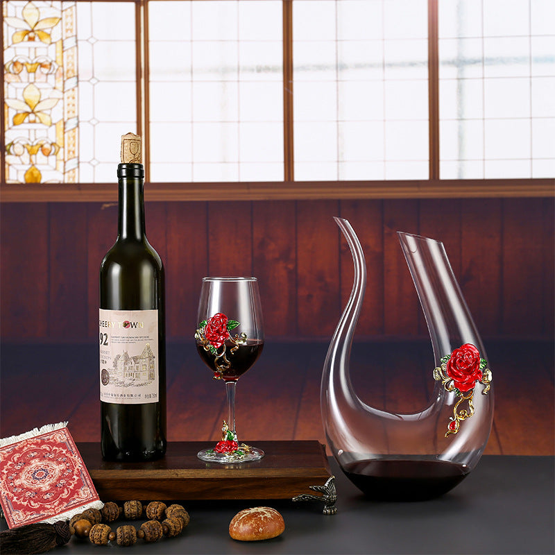 Household enamel crystal glass red wine glass goblet decanter - Korvel
