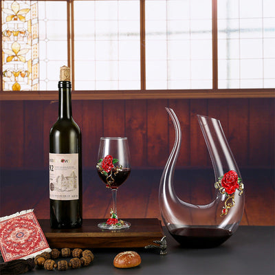 Household enamel crystal glass red wine glass goblet decanter - Korvel