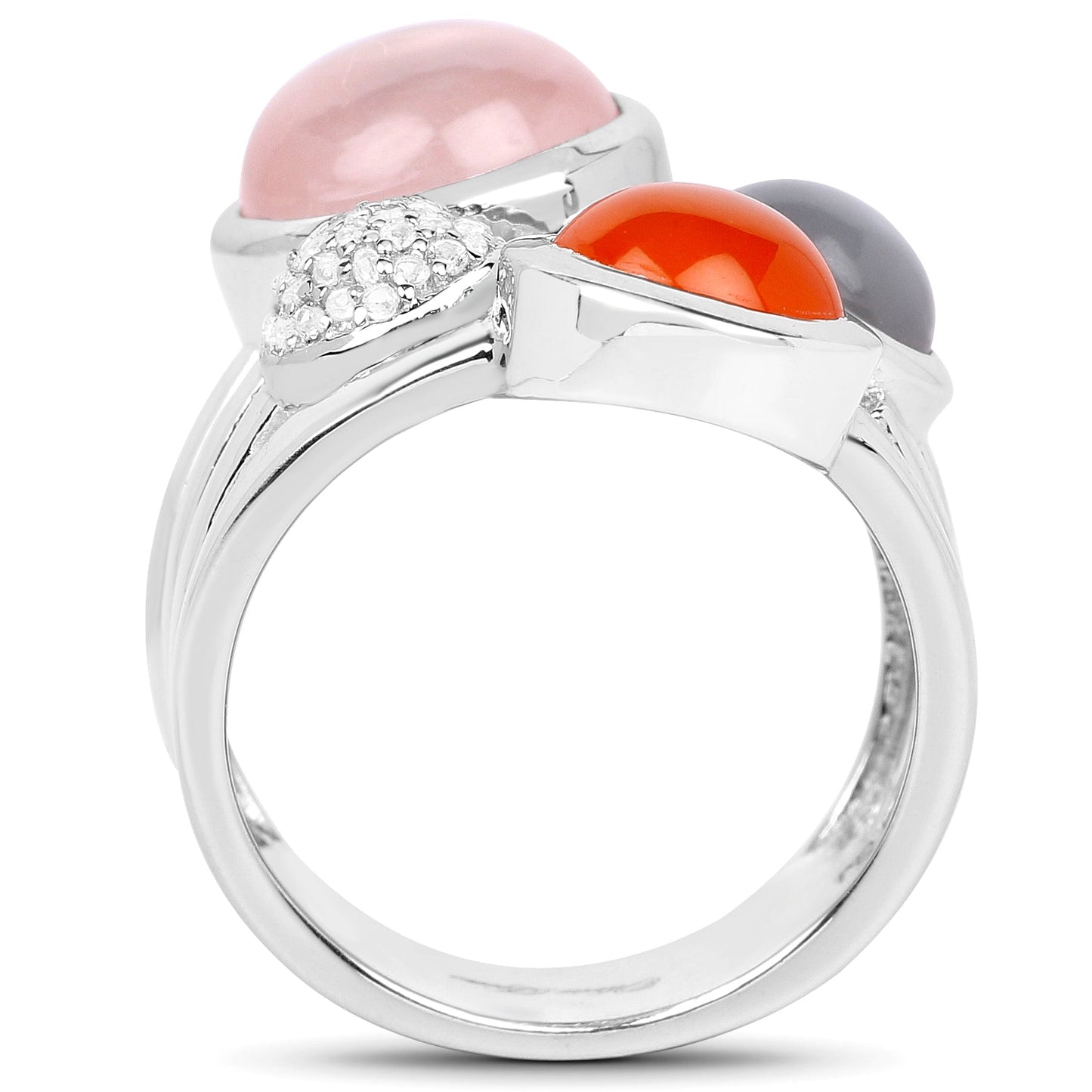 5.96 Carat Multi Stone Sterling Silver Engagement Ring