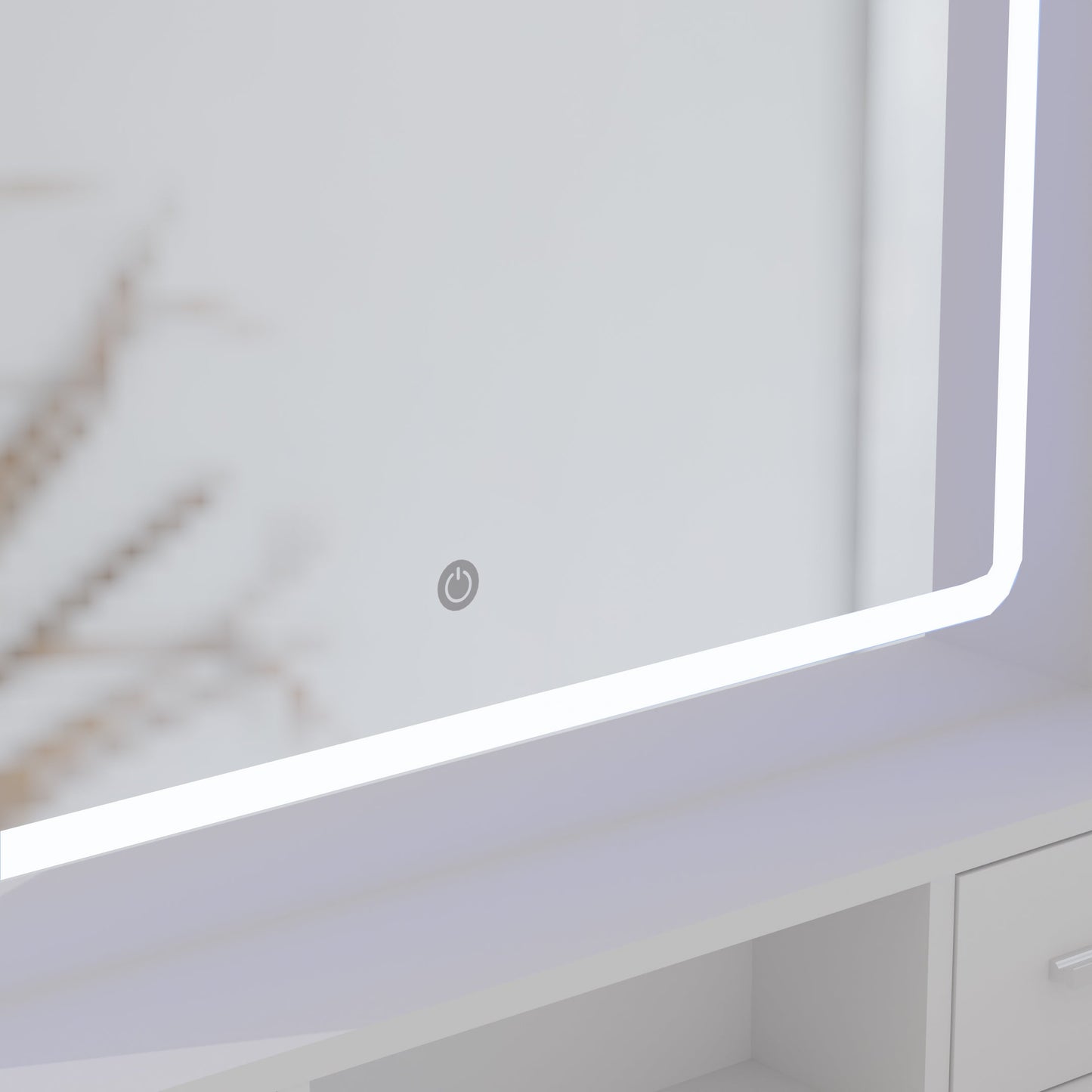 Smart mirror dressing table with drawers and storage cabinets, dressing table with bedroom dressing table, changing room - Korvel