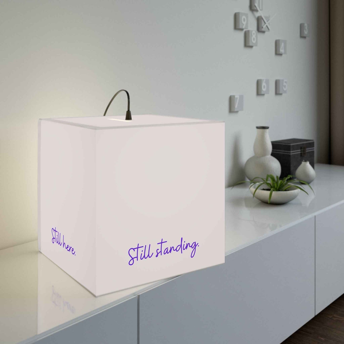Still Here Still Standing Inspirational Cube Lamp