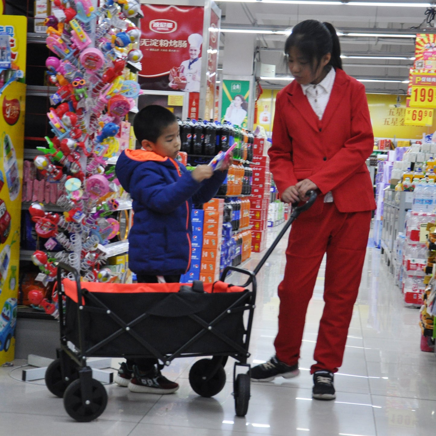 Folding Wagon Garden Shopping Beach Cart - Korvel