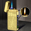 Gas electric triple fire metal windproof inflatable charging lighter personalized and creative trendy gift for boyfriend - Korvel