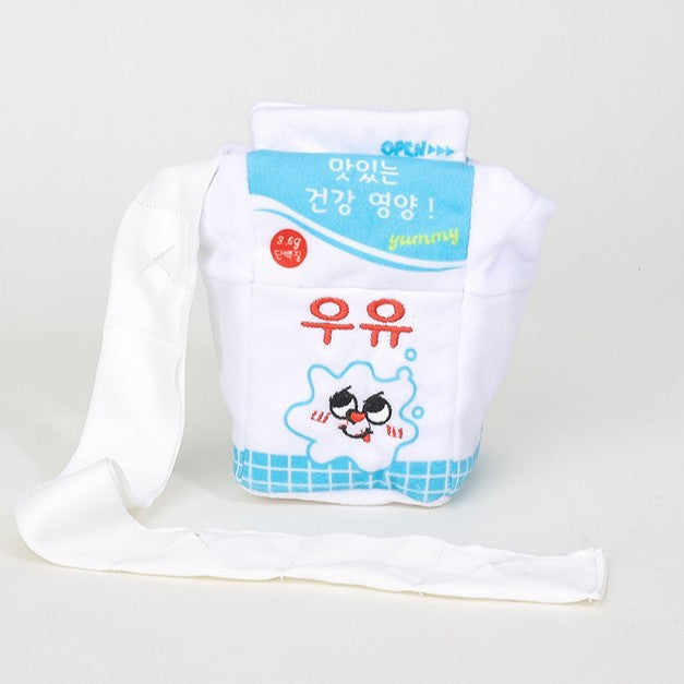 Milk Box Food Hiding Scented Plush Toy for Dogs with Sound Slow Feeding Intelligent Design - Korvel