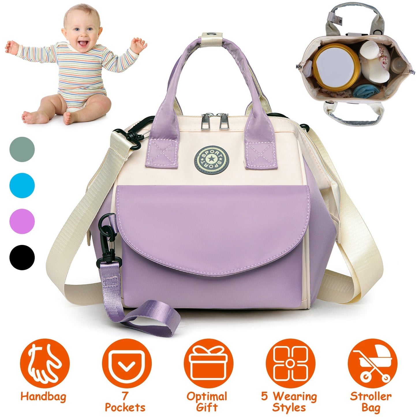 GBruno Baby Nappy Diaper Bag - Purple