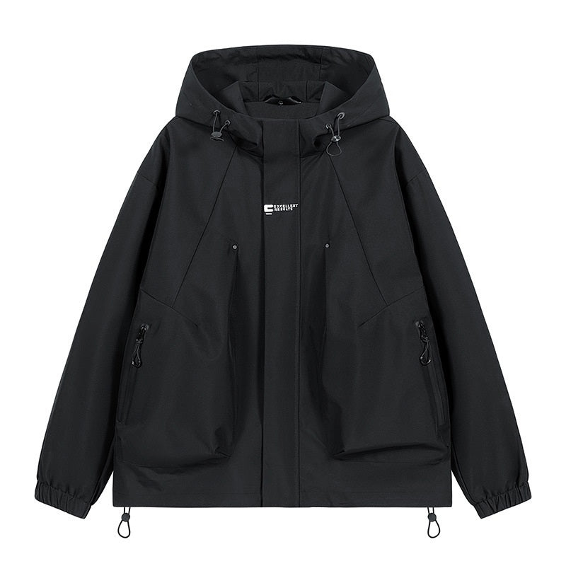 Veste coupe-vent à capuche tendance pour vêtements de travail en extérieur