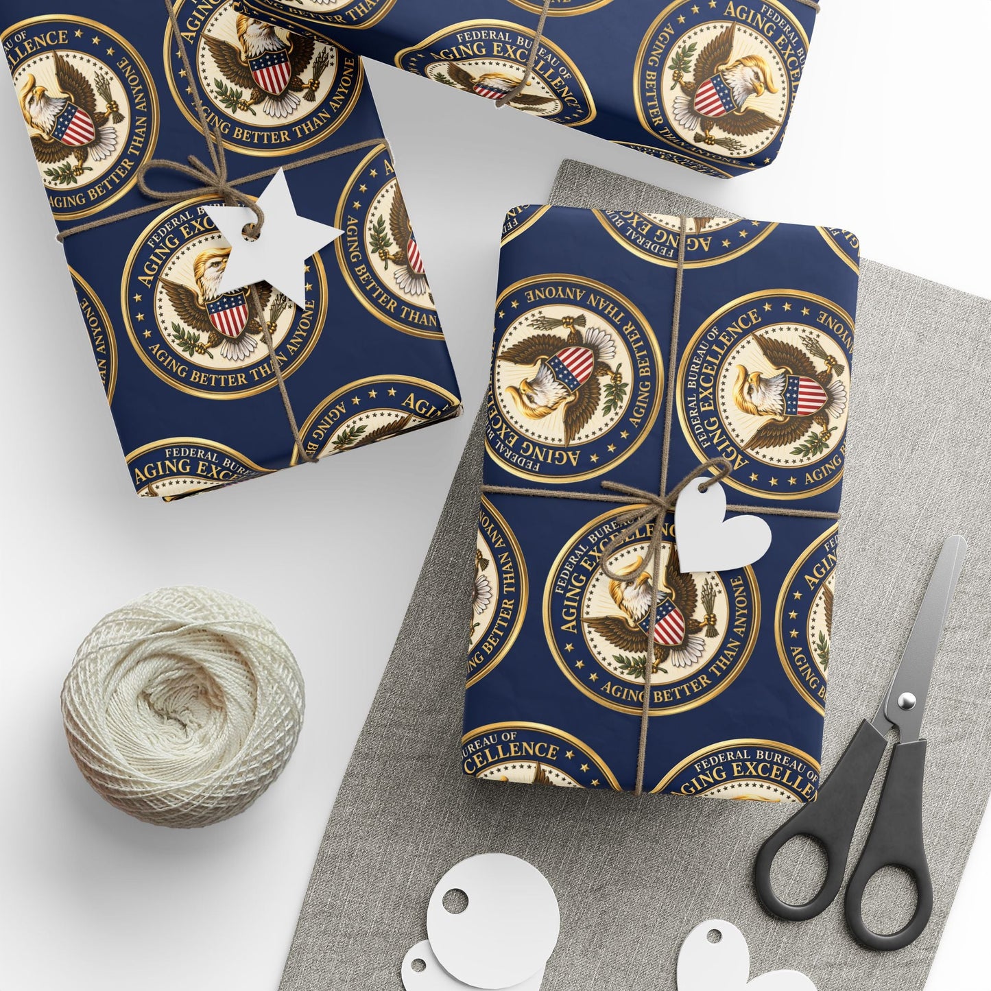 Papier d'emballage d'anniversaire Faux Sceau Excellence du Vieillissement