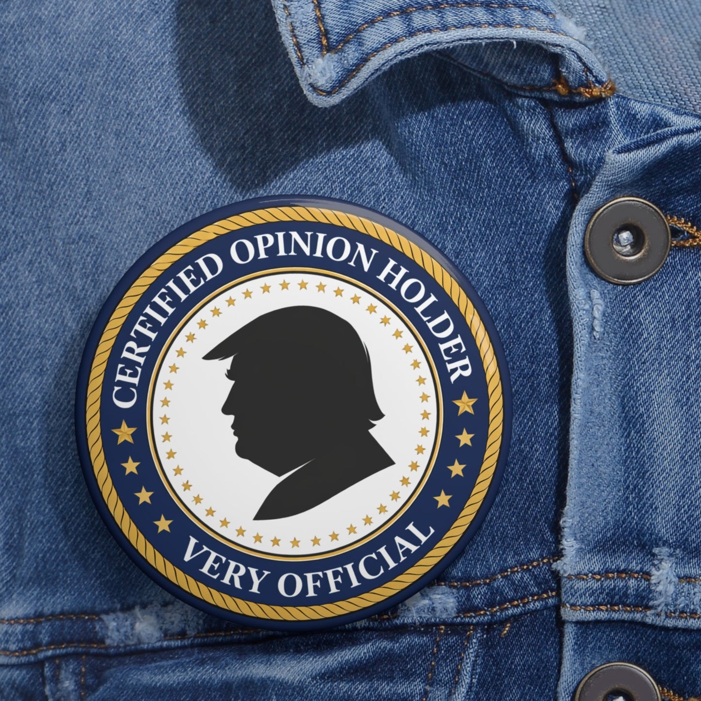 Botón de Pinback de Titular de Opinión Certificado