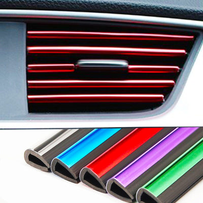 10pcs/lot Car-styling Plating Air Outlet Trim Strip Interior Air Vent Grille Switch Rim Trim Outlet Decoration Strip DIY - Korvel