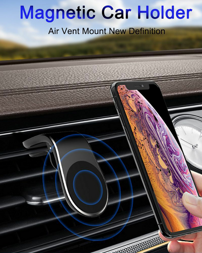Premium Magnetic Car Phone Holder - L Shape Air Vent Mount