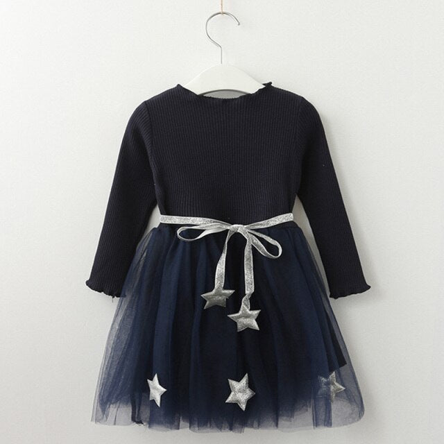 Bear Leader Girls Dress Pentagram Princess Dress Brand Girls Clothes Children Clothing European and American Style Girls Dresses - Korvel