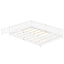 Queen Size Bed Floor Bed with Safety Guardrails and Door for Kids, White - Korvel