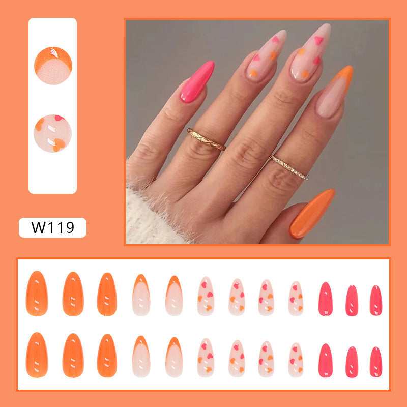 Finished manicure patches, wearable nails, drop-shaped manicure patches, contrasting color combinations - Korvel