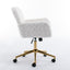 Chaise de bureau ajustable beige avec base en métal doré