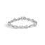 14K White Gold Diamond Swirl & Pear Shape Link Bracelet - 2.00 Cttw