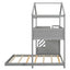 Twin over Full House Bunk Bed with Storage Staircase and Blackboard Gray - Korvel