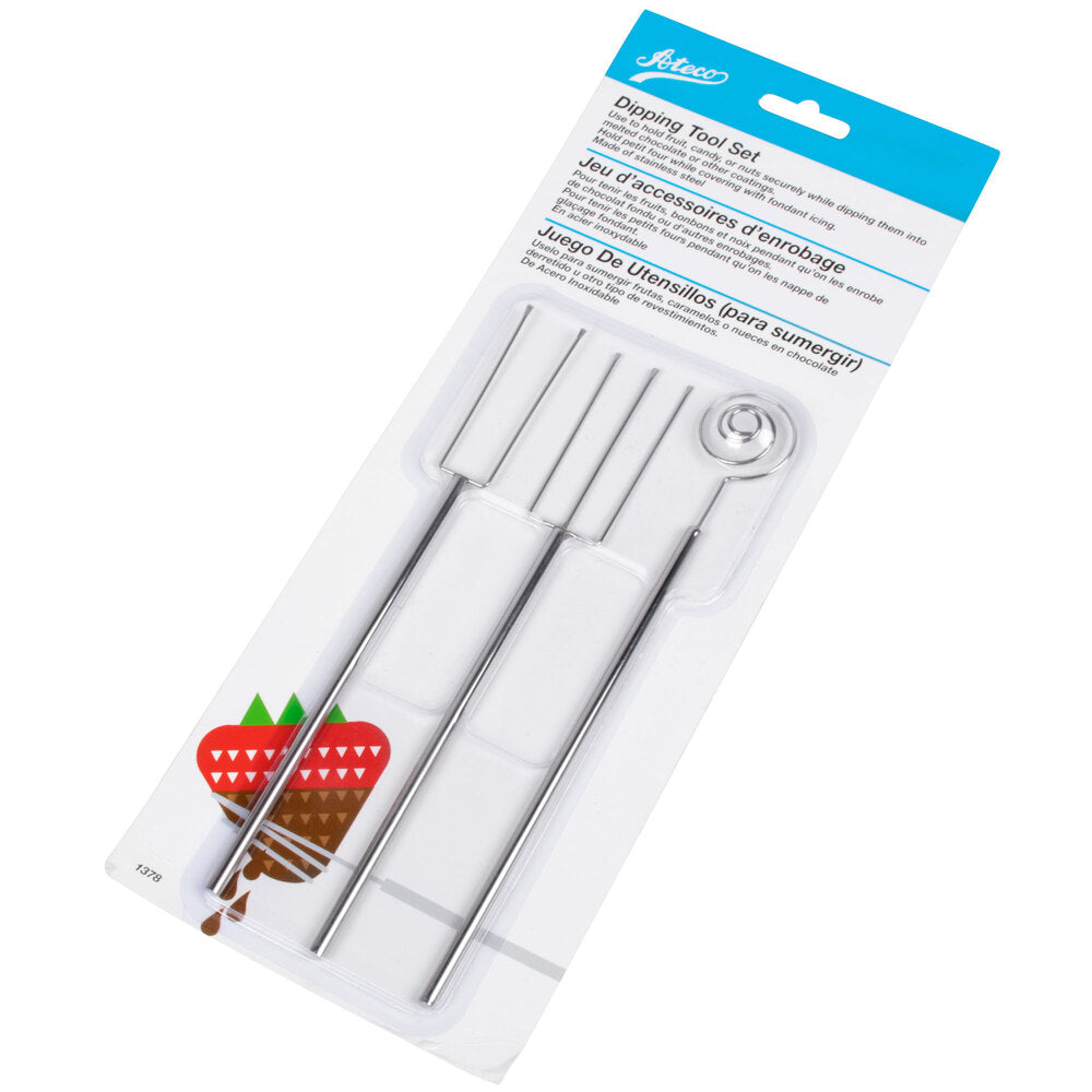 Juego de herramientas de inmersión de acero inoxidable de 3 piezas para caramelos y frutas