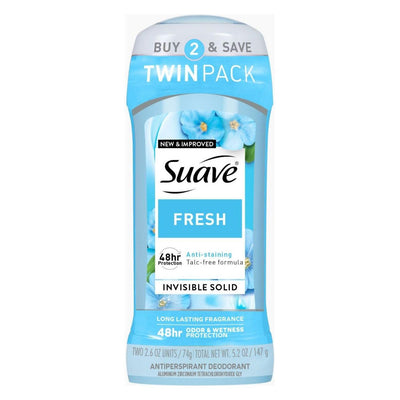 Suave Antiperspirant Deodorant – Fresh Scent Twin Pack